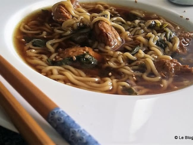 Recette Soupe de pak choï et nouilles