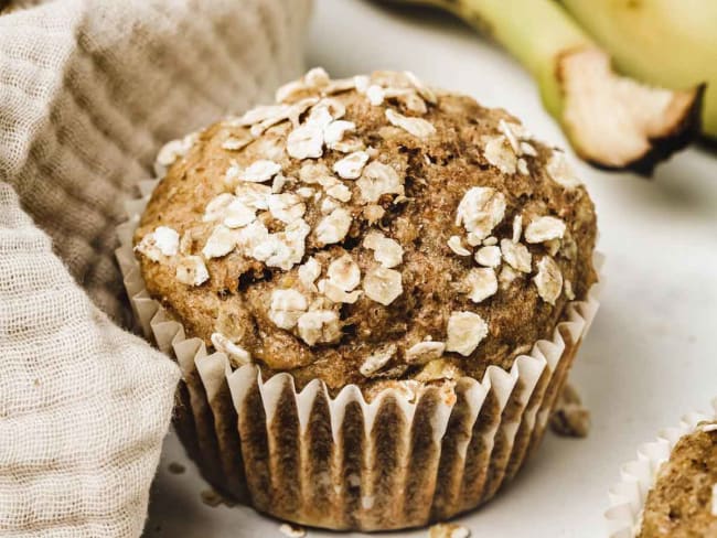 Recette Muffins à la banane et aux flocons d'avoine pour le petit déj'