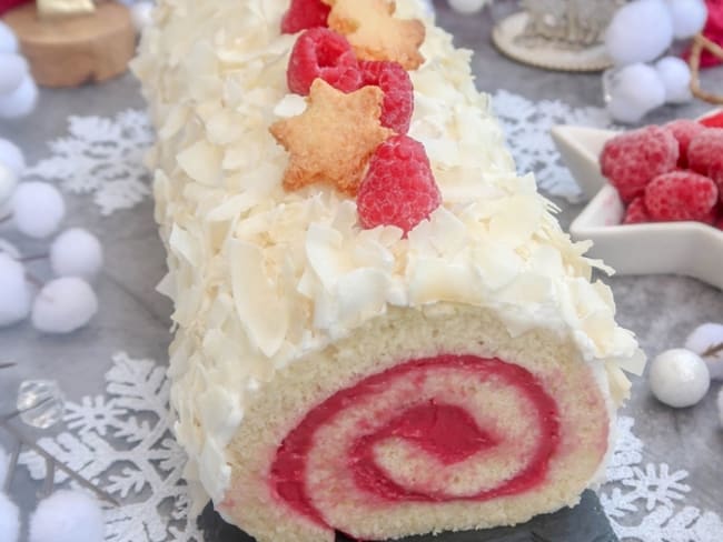 Buche Roulee Vegan Framboise Et Noix De Coco Recette Par Perle En Sucre