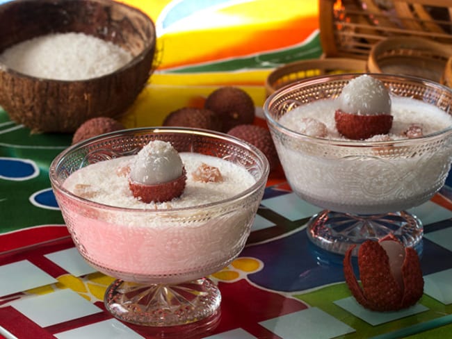 Mousse noix de coco litchi