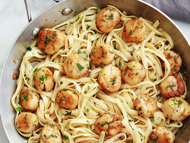 Pâtes Aux Noix De Saint Jacques Ail Et Persil Pâtes aux noix de st jacques, ail et persil - Recette par Cuisine Culinaire