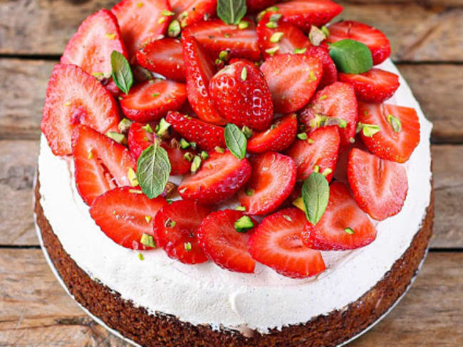 Gateau Fraises Et Pistaches Recette Par Nicolas Le Cuisinier