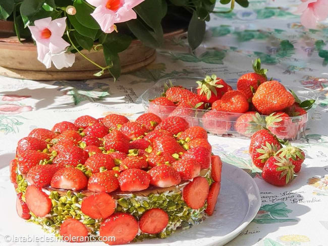 Gateau Magique Fraise Pistache Sans Gluten Sans Lait Ou Sans Lactose Sans Sucre Avec Ou Sans œuf Recette Par Virginie La Table Des Intolerants