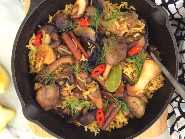 Riz pilaf aux champignons sauvages