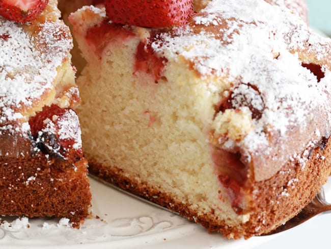 Gâteau fraises yaourt moelleux