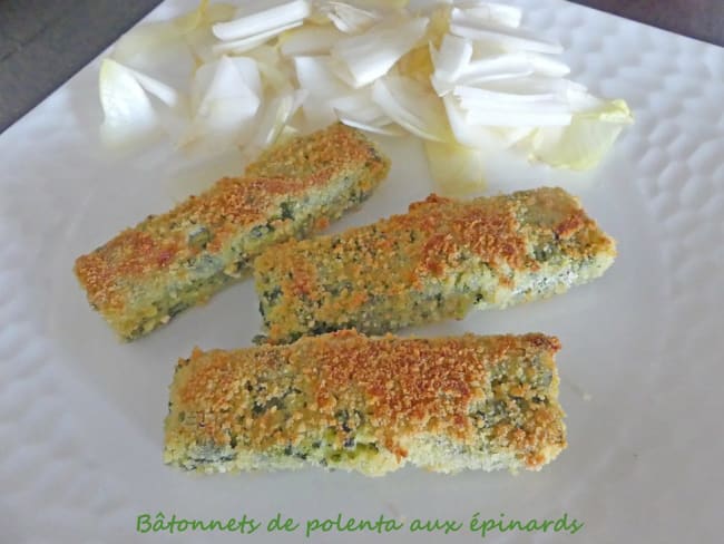 Bâtonnets de polenta aux épinards cuits au four