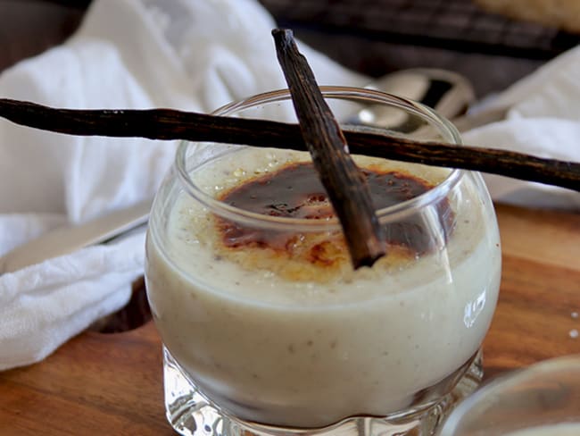 Crèmes vanillées caramélisées sans gluten lait œuf