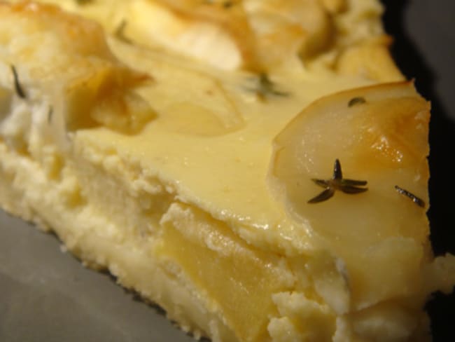 Quiche aux pommes et au fromage de chèvre d'après Cyril Lignac