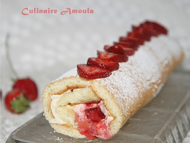 Gateau Roule Aux Fraises Et Mascarpone Recette Par Culinaireamoula
