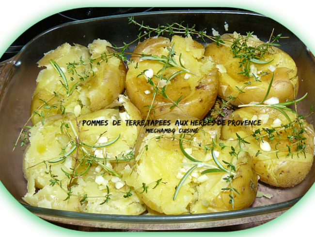 Pommes De Terre Au Four Huile D Olive Herbes Pommes de terre tapées à l’huile d’olive et aux herbes de Provence