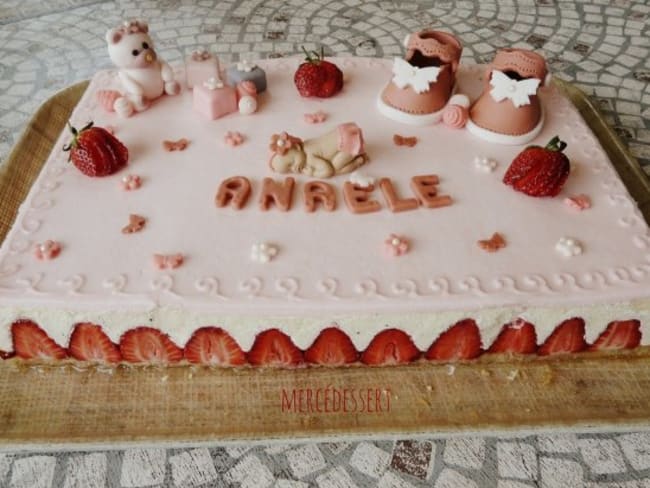 Fraisier De Bapteme Recette Par Mercedessert Fraisier De Bapteme Recette Par Mercedessert