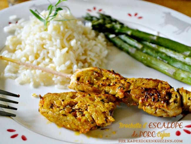 Plancha d'escalope de porc aux épices cajun