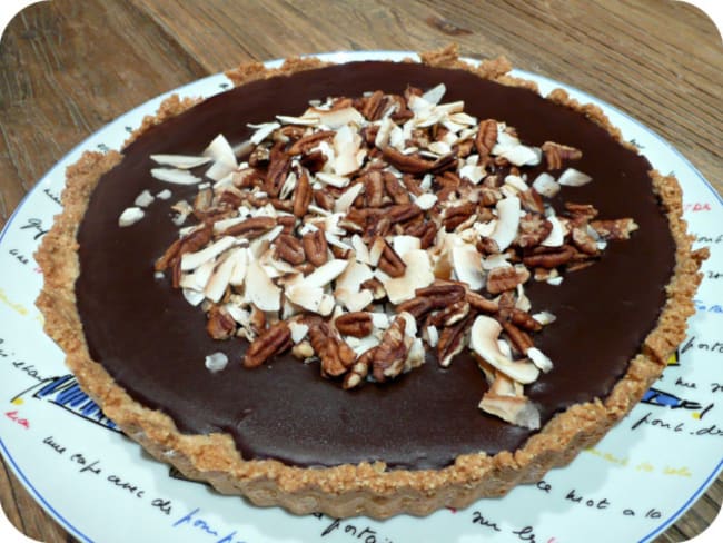Tarte Chocolat Amande Noix De Coco En Minutes Chrono Recette Par Petits Plaisirs Sans Gluten