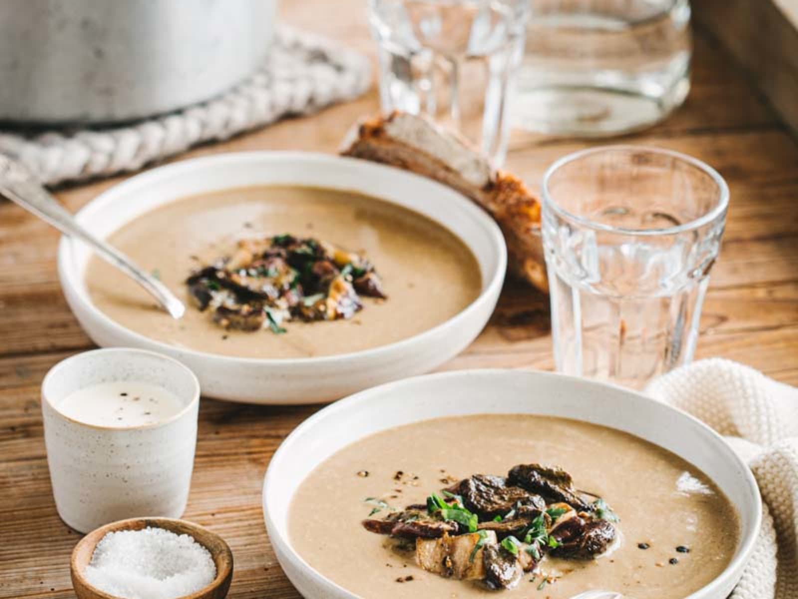 Soupe cepes chataignes sale