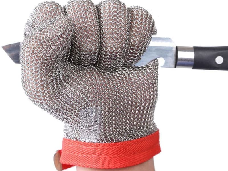 Gant anti-coupure, gant d'huître Maille métallique en acier