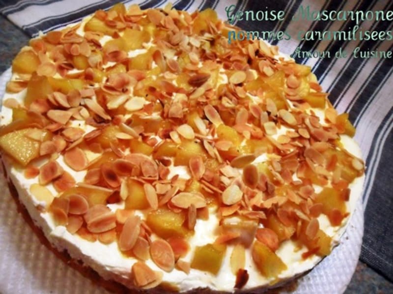 Genoise Garnie De Mascarpone Pommes Caramelisees Recette Par Amour De Cuisine