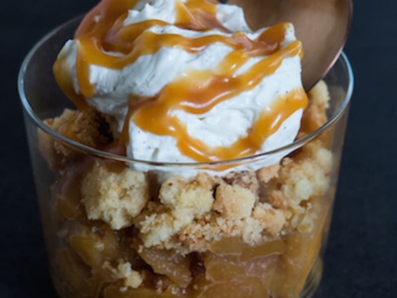 Verrine Pommes Caramel Au Beurre Sale Crumble Chantilly