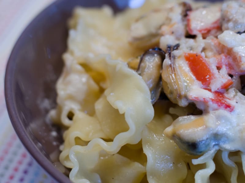 Pates Aux Moules A La Creme Recette Par Piratage Culinaire