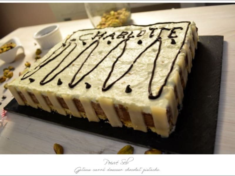 Gateau Carre Douceur Chocolat Pistache Recette Par Poivre Seb