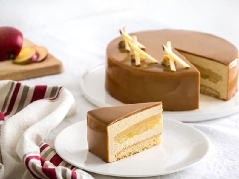 Entremets Acide Sucre A La Pomme Et Au Caramel Recette Par Empreinte Sucree