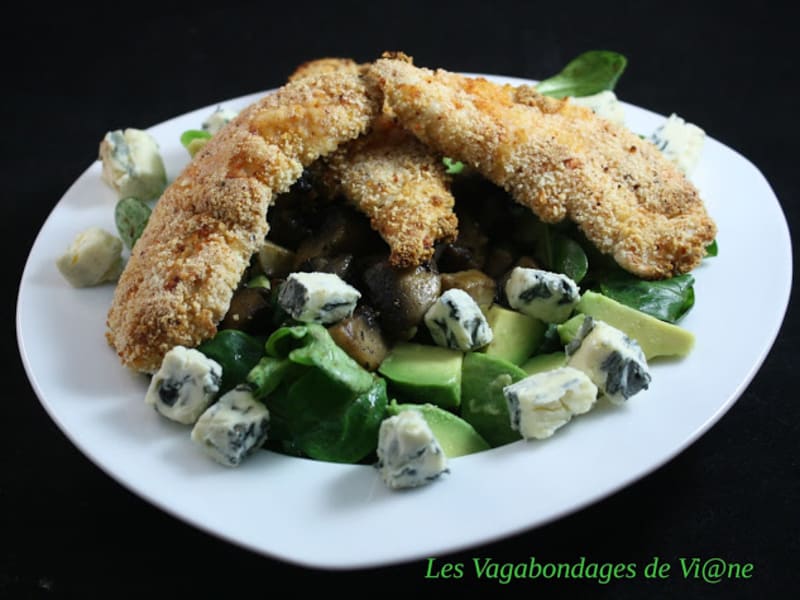 Salade De Poulet Croustillant A L Avocat Et Au Saint Agur