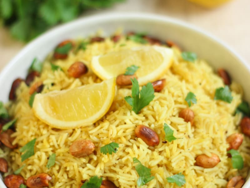 Riz Au Citron Curcuma Et Cacahuetes Grillees Recette Par Elle