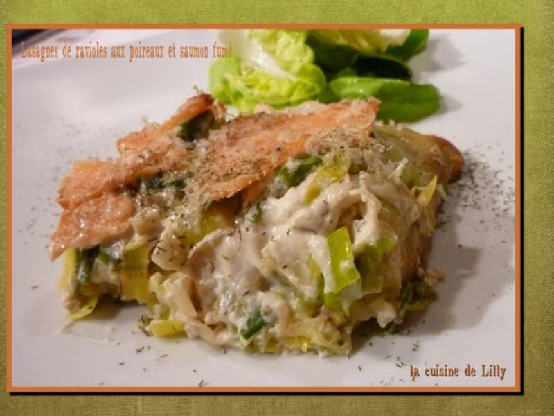 Lasagnes De Ravioles Aux Poireaux Et Saumon Fume Recette Par La