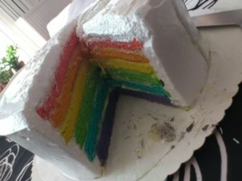 Rainbow Cake Chocolat Blanc Coco Vanille Recette Par Maelie Cuisine
