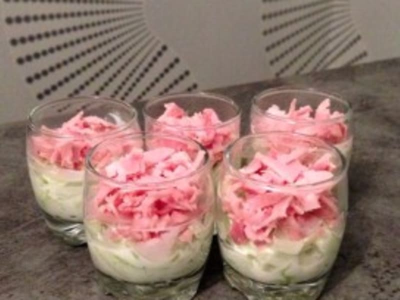 Verrines Aperitives Concombre Kiri Et Jambon Recette Par Rolly