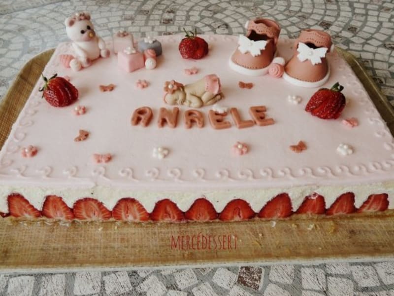 Fraisier De Bapteme Recette Par Mercedessert Fraisier De Bapteme Recette Par Mercedessert