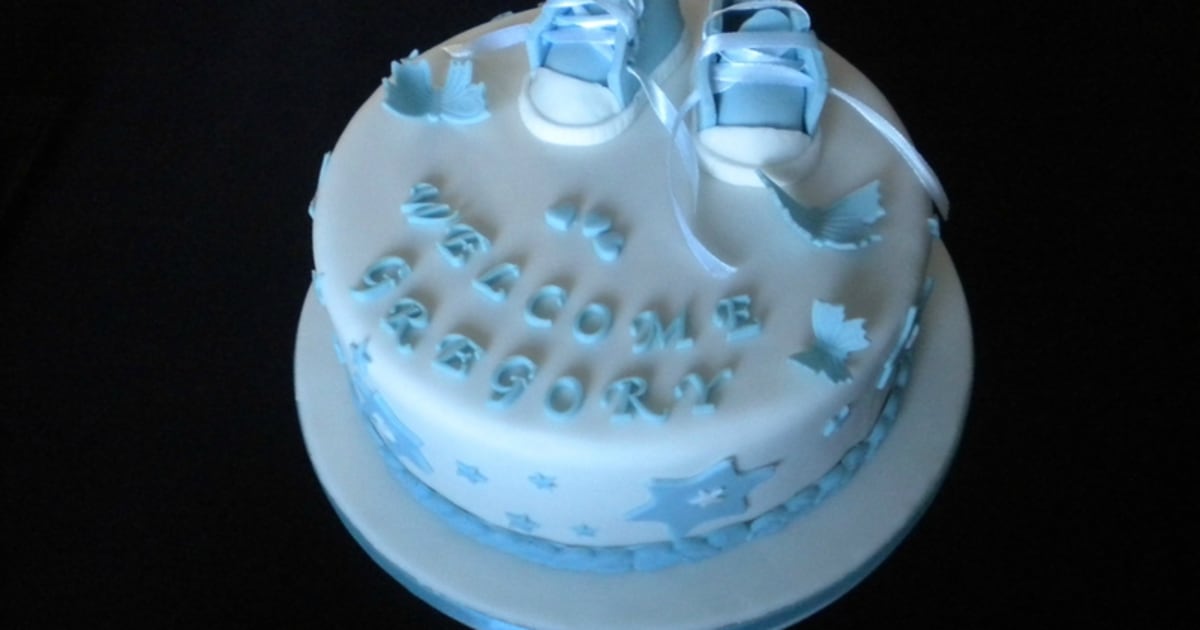 GATEAU 1 AN BABY BLUE BLANC ET OR - AAcook