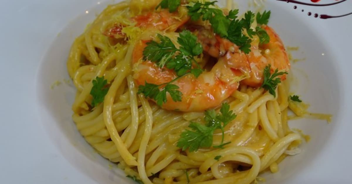 Spaghettis aux gambas, sauce façon bisque Recette par cuisine en folie