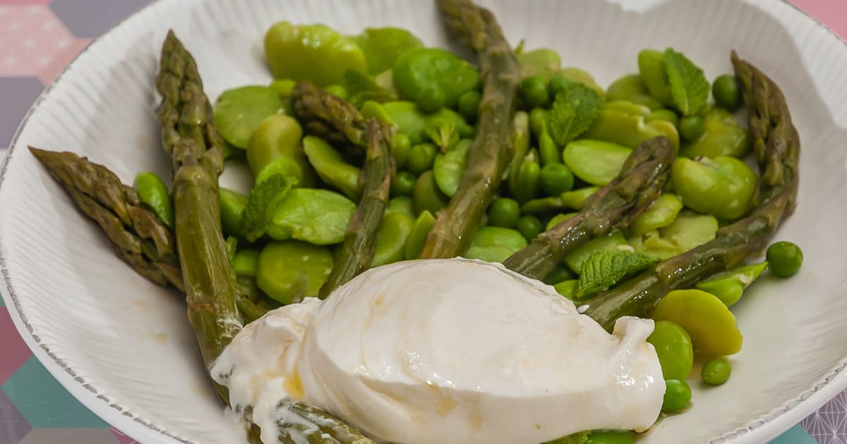 Salade de fèves fraîches et asperges vertes, Recettes de cuisine