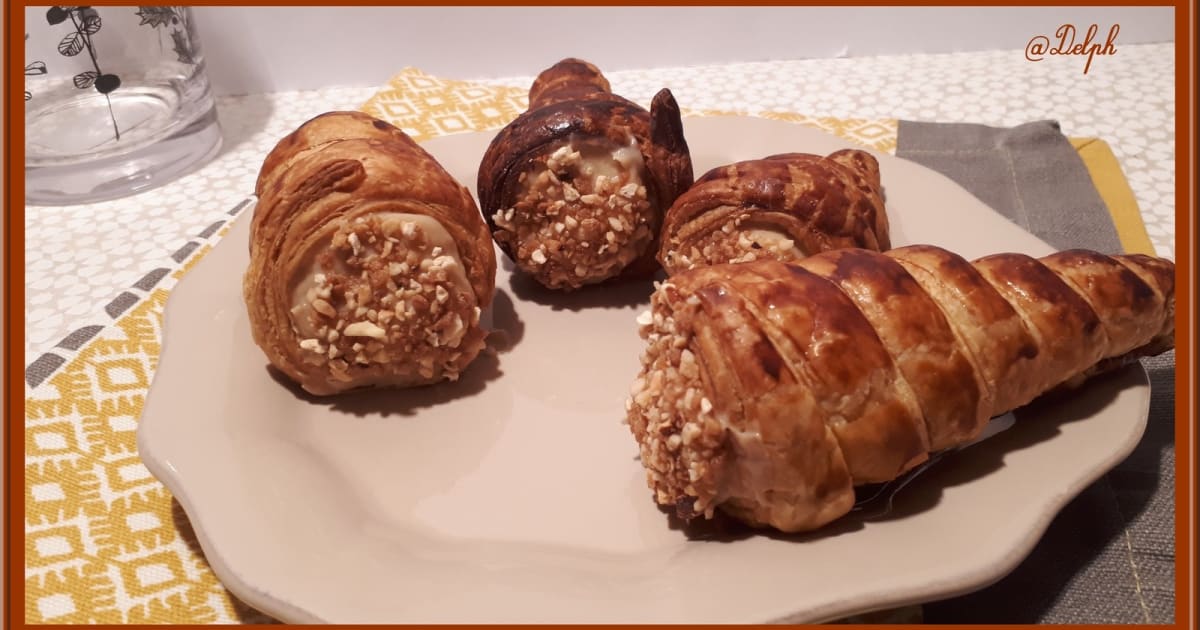 feuilletés à la crème pâtissière pralinée Recette par Oh la