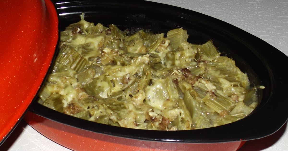 Gratin lyonnais de cardons à la moelle : recette Gratin lyonnais de