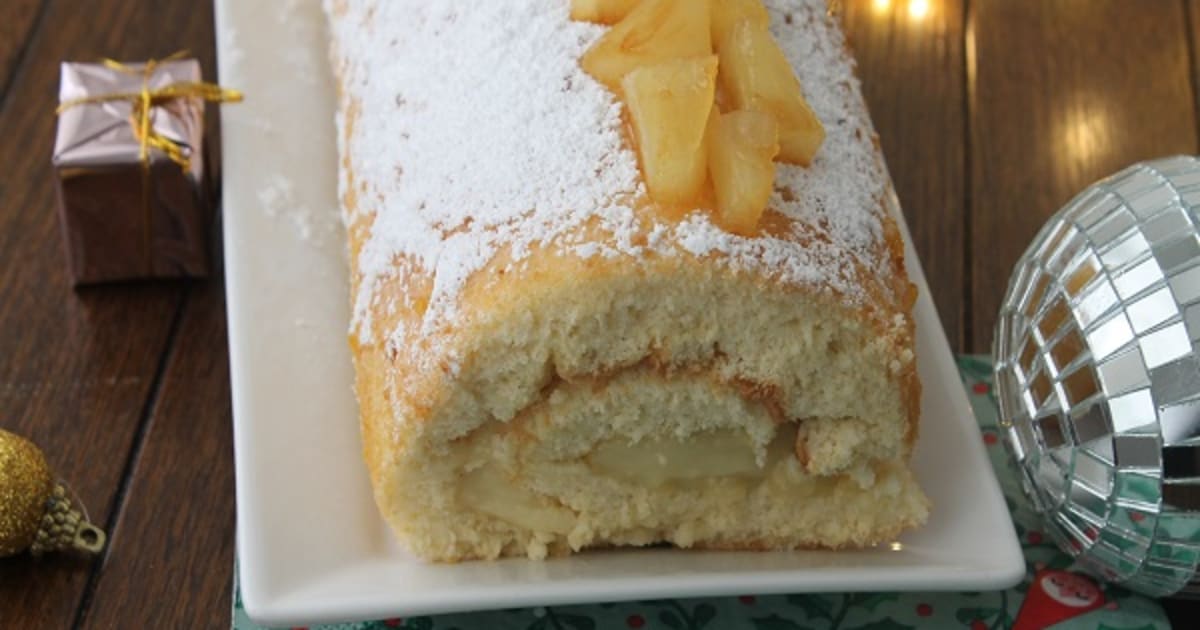 Buche Tropicale Biscuit Roule Coco Ananas Recette Par Famoh