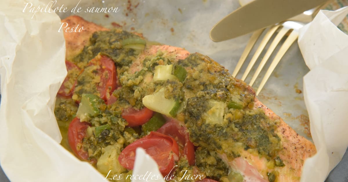 papillotes de saumon au pesto de basilic Recette par Jacre