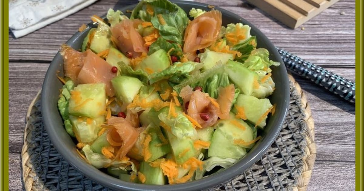 Recette Salade de concombre et saumon fumé à la sauce skyr