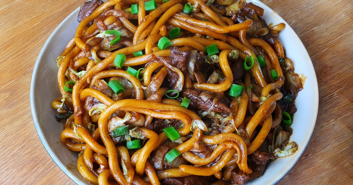 Nouilles udon au bœuf - Recette par Marc Winer