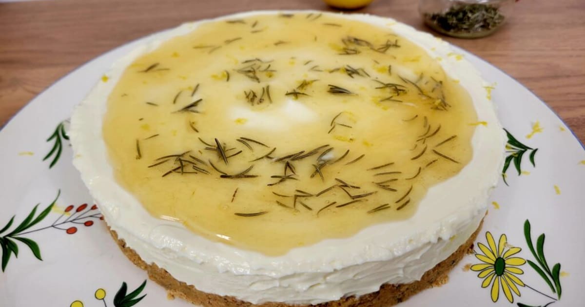 Cheesecake miel citron thym d'après une recette de Yotam Ottolenghi