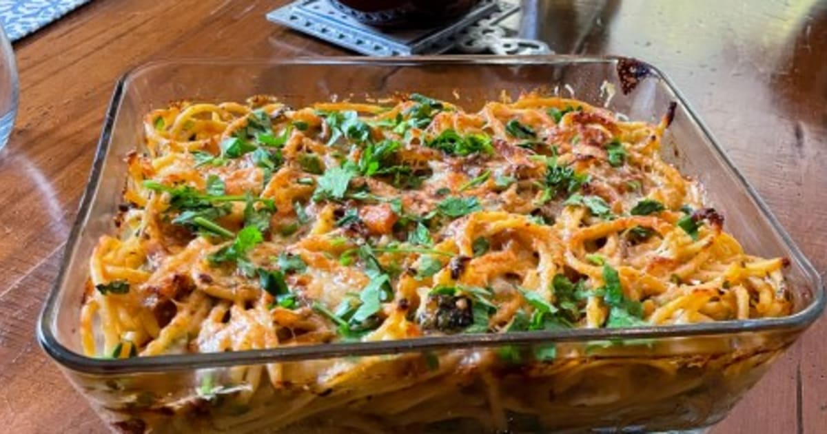 Reste de spaghetti au gratin / Baked Pasta - Recette par Lutsubo