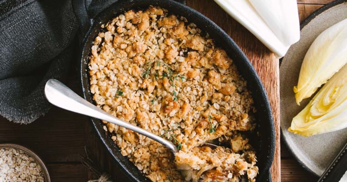 Crumble d'endives aux oignons caramélisés au miel - Recette par Sophie ...