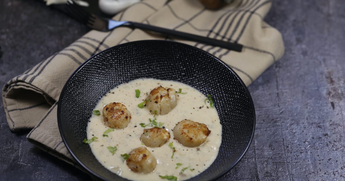 Pétoncle à La Crème Et Vin Blanc