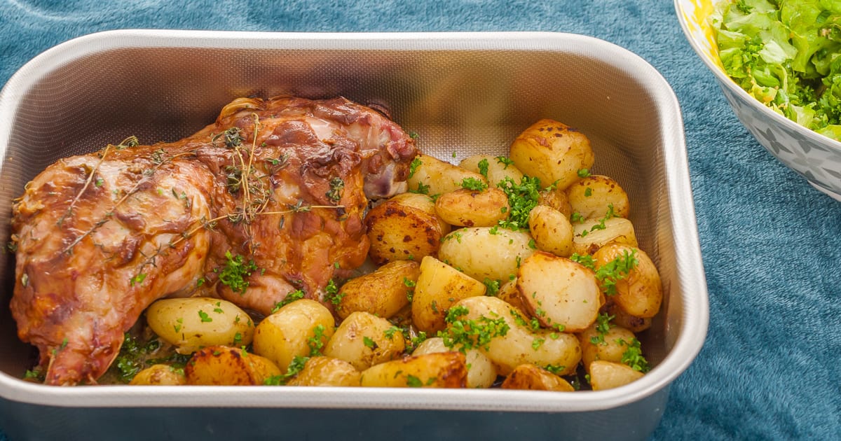 Recette Cuisse de dinde cuite à basse température aux pommes de terre