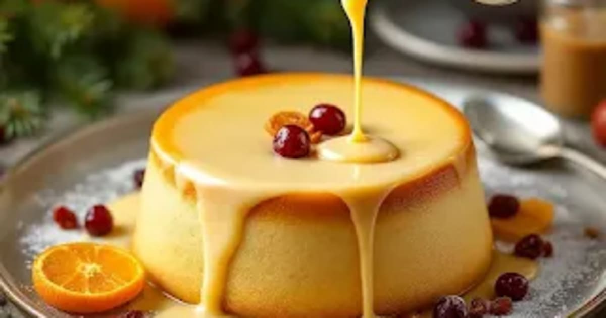 Pudding de crêpes aux fruits confits et sabayon à la vanille recette