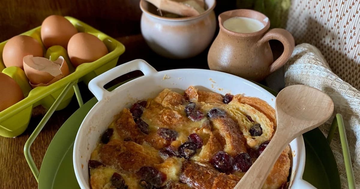 Qu Pudding Pudding facile aux croissants rassis : la recette de Christophe ...
