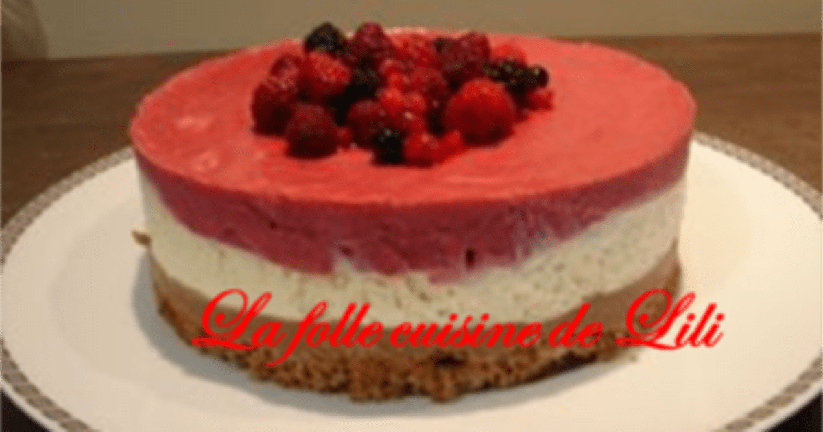 Gateau Au Chocolat Blanc Fruits Rouges Croustillant Au Praline Et Biscuit Speculoos Recette Par Celine