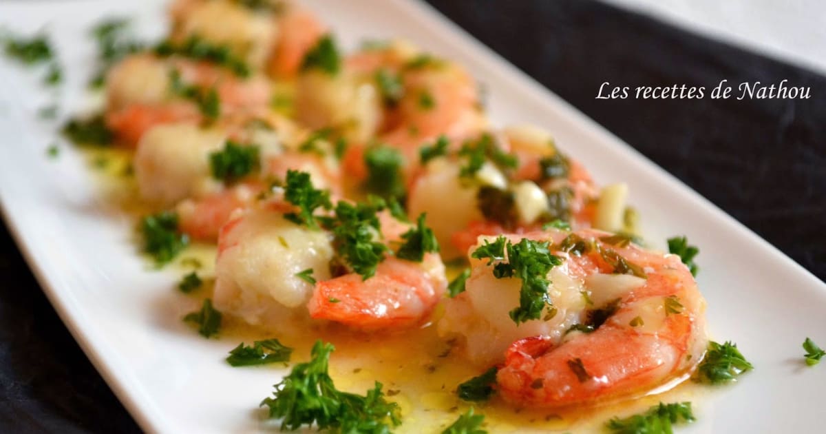 Gambas à l'ail, citron et Pastis, une entrée rapide - Recette par Ma