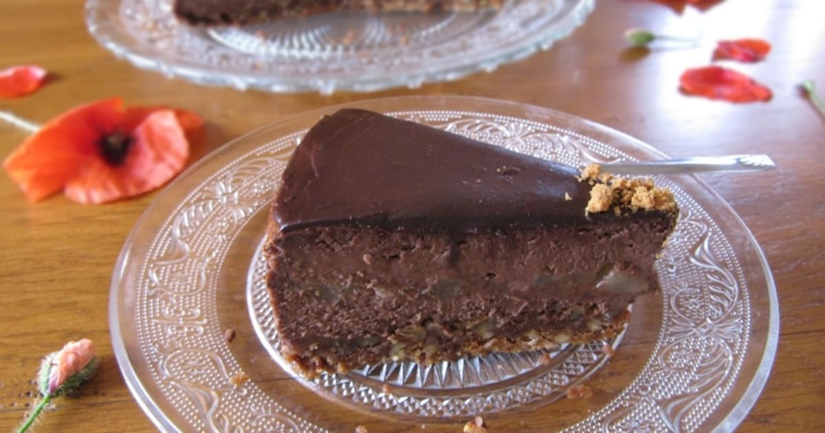 Cheesecake au chocolat, poires et noix de pécan - Recette par ...