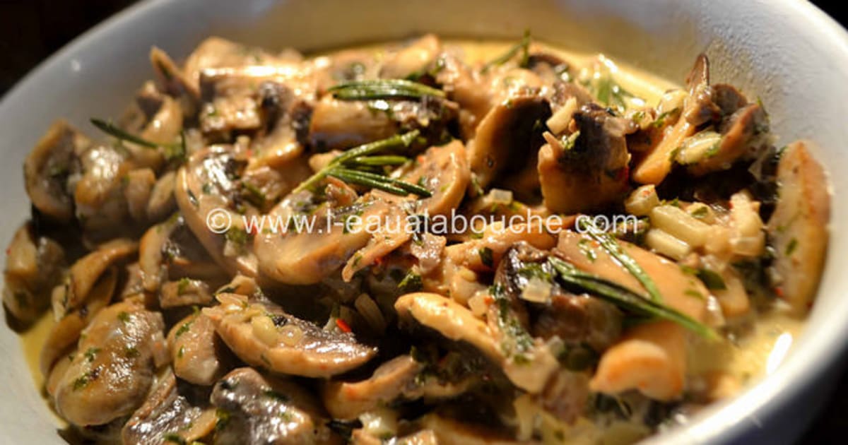 Cuisson Champignon De Paris à L Eau Champignons de Paris à la Crème - Recette par L'Eau à la Bouche